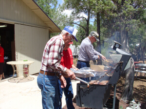Camp Cooks Outside Pavillion